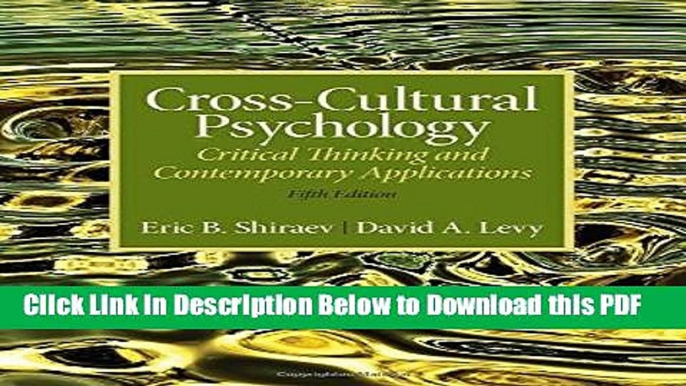 [PDF] Cross-Cultural Psychology: Critical Thinking and Contemporary Applications, Fifth Edition