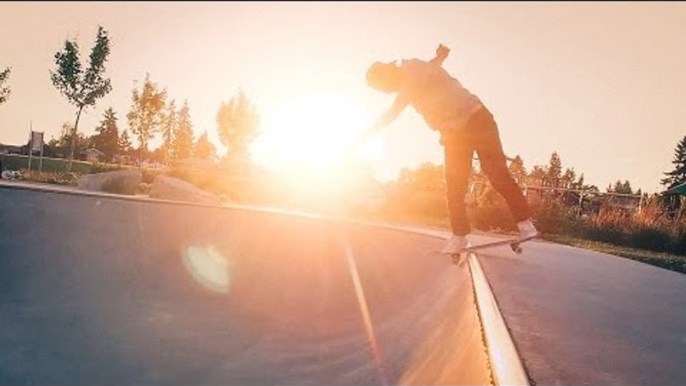 Friends Go Skateboarding During Sunset in Tacoma, Washington