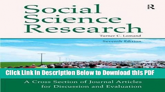 [Read] Social Science Research: A Cross Section of Journal Articles for Discussion   Evaluation