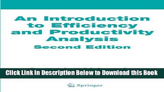 [Best] An Introduction to Efficiency and Productivity Analysis Online Ebook