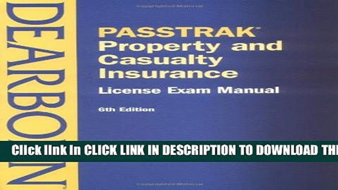 [PDF] Passtrak Property and Casualty Insurance License Exam Manual Full Colection