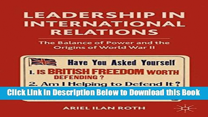 [Reads] Leadership in International Relations: The Balance of Power and the Origins of World War