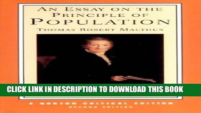 [PDF] An Essay on the Principle of Population (Second Edition)  (Norton Critical Editions) Full