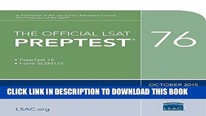 Collection Book The Official LSAT PrepTest 76: (Oct. 2015 LSAT)