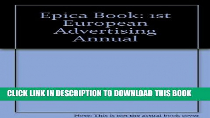 New Book Epica Book: 1st European Advertising Annual