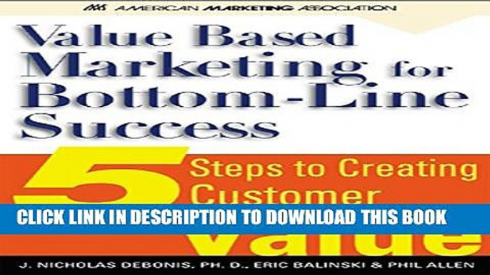 New Book Value-Based Marketing for Bottom-Line success