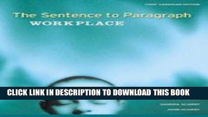 New Book The Sentence To Paragraph Workplace