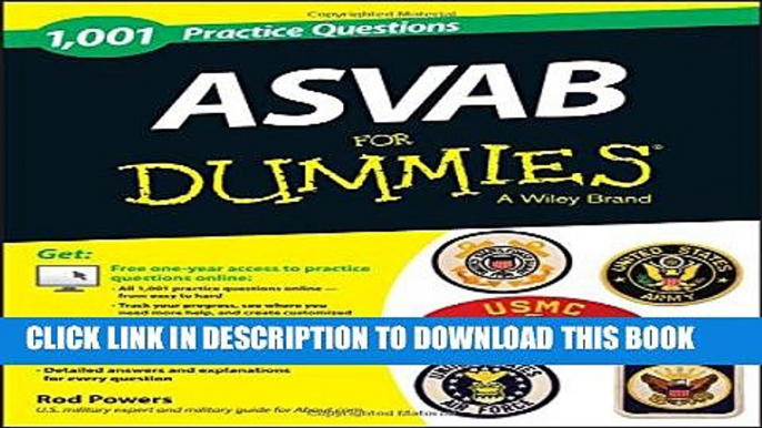 New Book 1,001 ASVAB Practice Questions For Dummies (+ Free Online Practice)