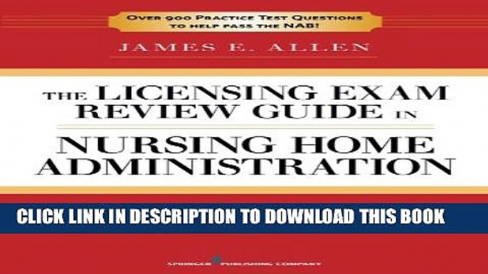 Collection Book The Licensing Exam Review Guide in Nursing Home Administration, 6th Edition