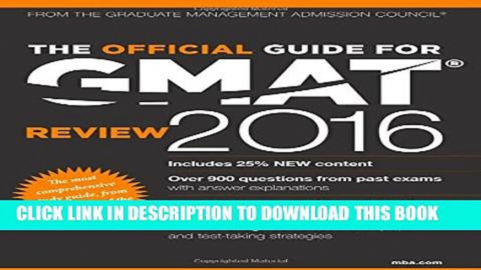 New Book The Official Guide for GMAT Review 2016 with Online Question Bank and Exclusive Video