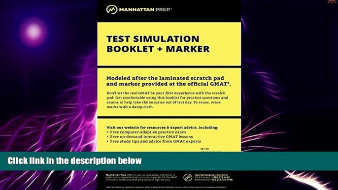 Big Deals  Manhattan GMAT Test Simulation Booklet w/ Marker  Free Full Read Best Seller