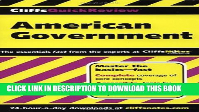 New Book CliffsQuickReview American Government (Cliffs Quick Review (Paperback))