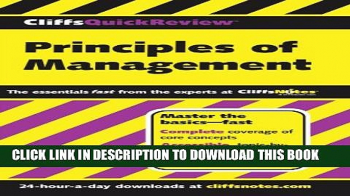 Collection Book CliffsQuickReview Principles of Management (Cliffs Quick Review (Paperback))