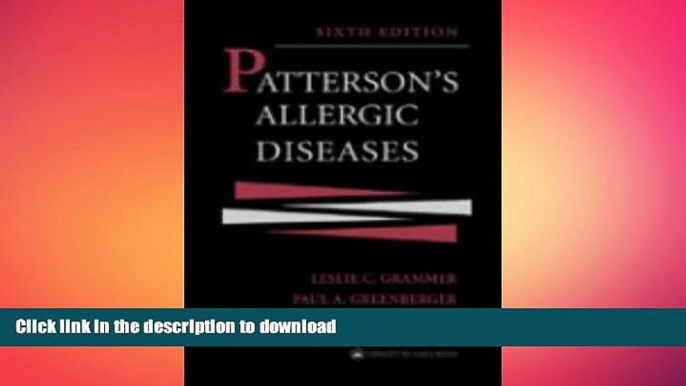 READ  Patterson s Allergic Diseases (Allergic Diseases: Diagnosis   Management (Patterson)) FULL