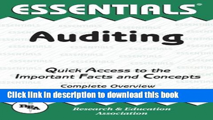 Read Auditing Essentials (Essentials Study Guides)  Ebook Free