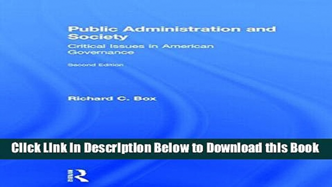 [Best] Public Administration and Society: Critical Issues in American Governance Free Books