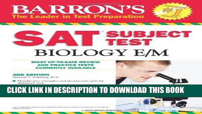 New Book Barron s SAT Subject Test: Biology E/M, 3rd Edition