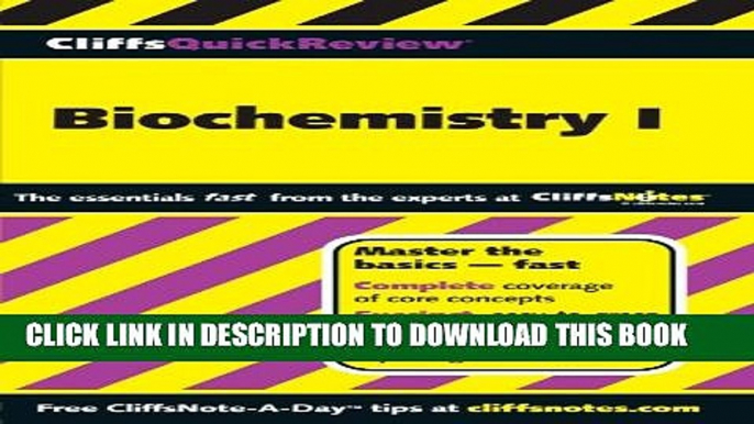 Collection Book CliffsQuickReview Biochemistry I (Cliffs Quick Review (Paperback))