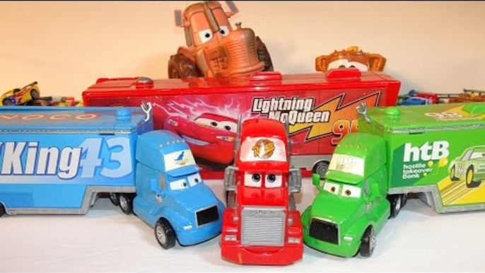 Pixar Cars Character Encyclopedia with MACK , Lighnting McQueen Hauler and The King Hauler and Chick