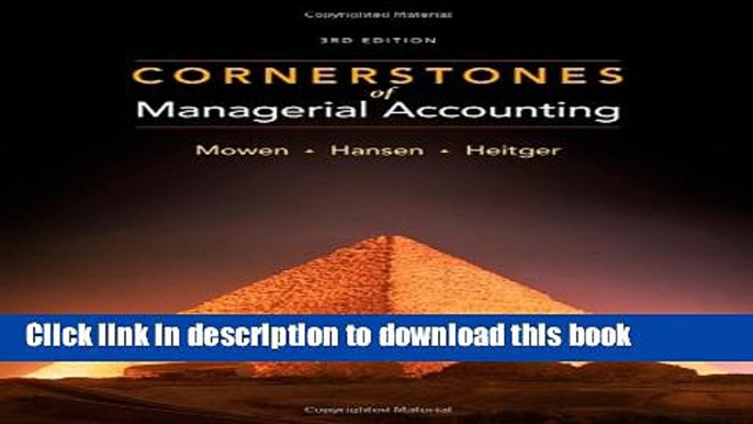 Read Cornerstones of Managerial Accounting (Available Titles Aplia)  Ebook Free