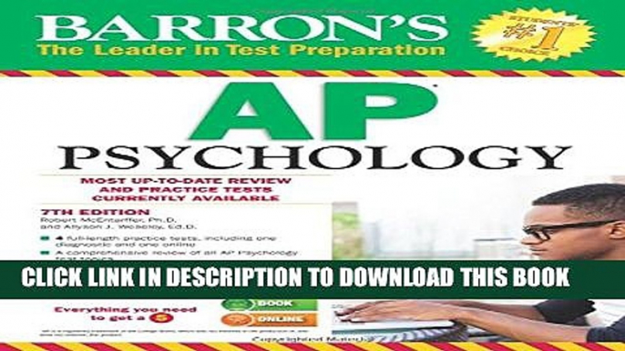 New Book Barron s AP Psychology, 7th Edition (Barron s AP Psychology Exam)