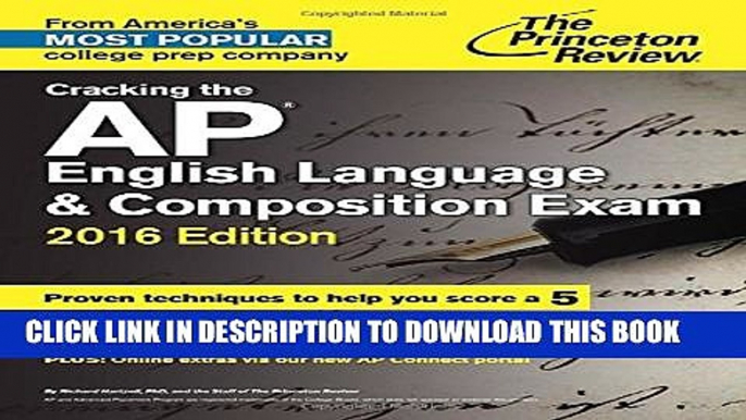 New Book Cracking the AP English Language   Composition Exam, 2016 Edition (College Test