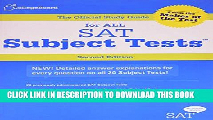 New Book The Official Study Guide for ALL SAT Subject Tests, 2nd Edition