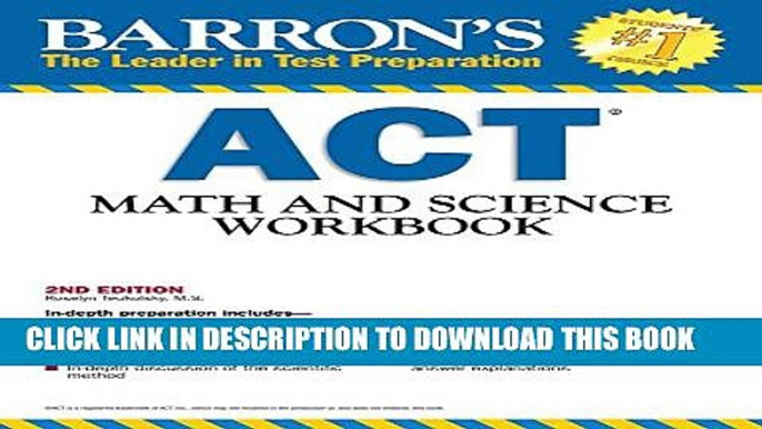 New Book Barron s ACT Math and Science Workbook, 2nd Edition (Barron s Act Math   Science Workbook)