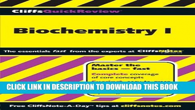 Collection Book CliffsQuickReview Biochemistry I (Cliffs Quick Review (Paperback))