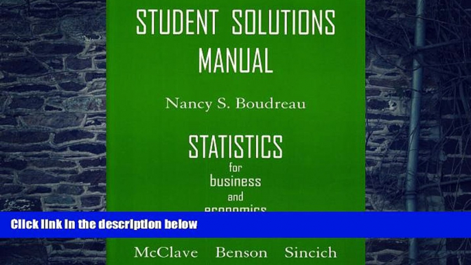 Big Deals  Student Solutions Manual for Statistics for Business   Economics  Best Seller Books