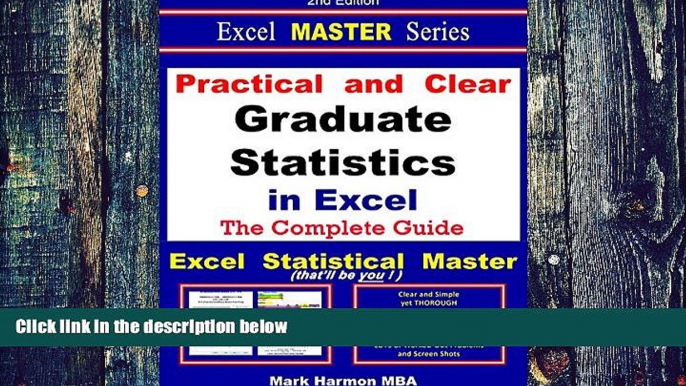 Big Deals  Practical and Clear Graduate Statistics in Excel - The Excel Statistical Master  Best