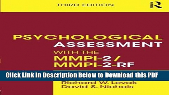 [Read] Psychological Assessment with the MMPI-2/MMPI-2-RF Full Online