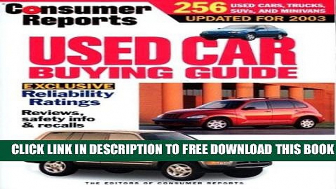 Collection Book Consumer Reports Used Car Buying Guide 2003