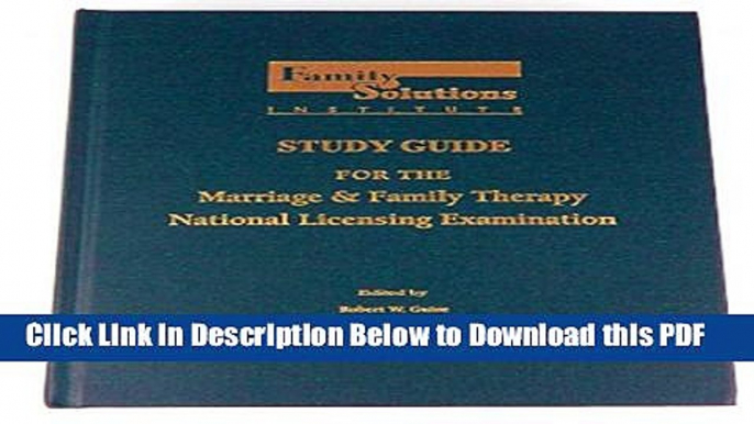 [Read] Marriage and Family National Licensing Examination (Study Guide) Free Books