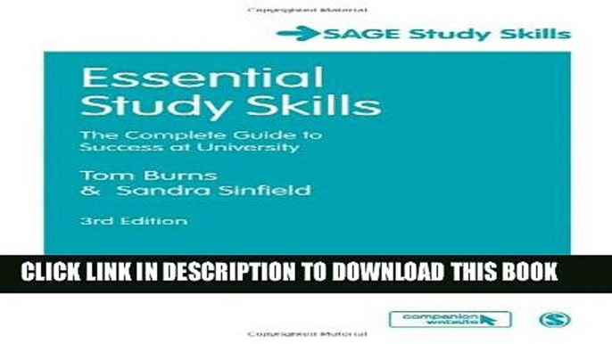 New Book Essential Study Skills: The Complete Guide to Success at University (SAGE Study Skills