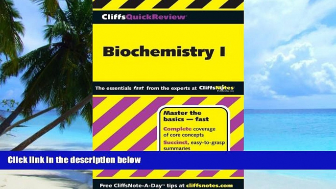 Must Have PDF  CliffsQuickReview Biochemistry I (Cliffs Quick Review (Paperback))  Free Full Read