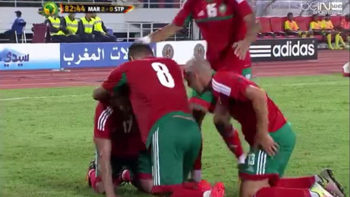 Header Aziz Bouhaddouz Goal - Morocco 2-0 Sao Tome And Principe (04/09/2016)