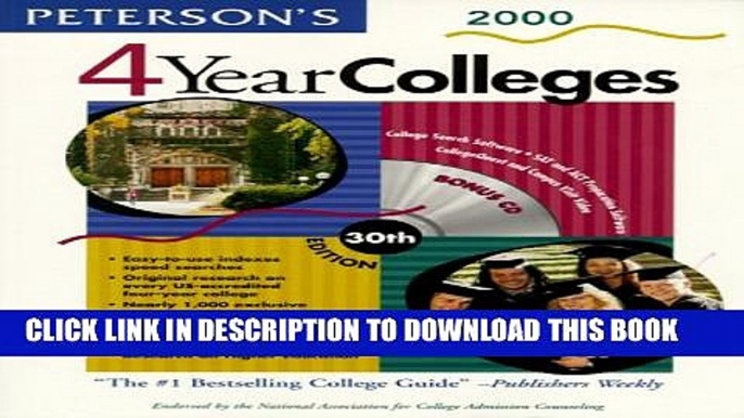 New Book Peterson s 4 Year Colleges 2000: The Best Advice, the Best Tools, the Right Guide