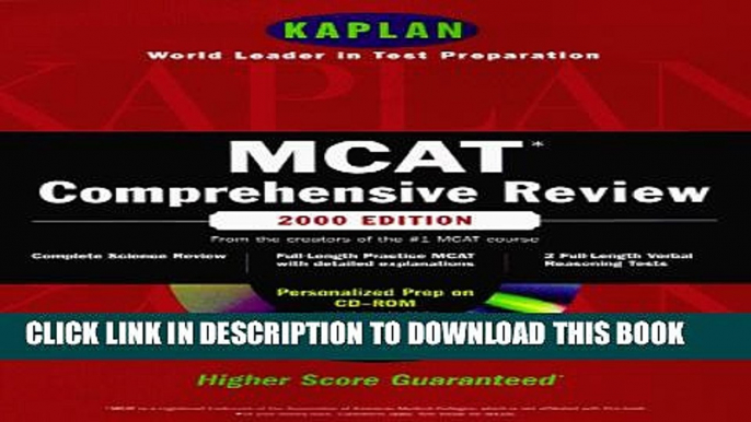 Collection Book Kaplan MCAT Comprehensive Review 2000 with CD-ROM (Mcat (Kaplan)(Book   CD-Rom))