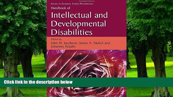 Big Deals  Handbook of Intellectual and Developmental Disabilities (Issues in Clinical Child