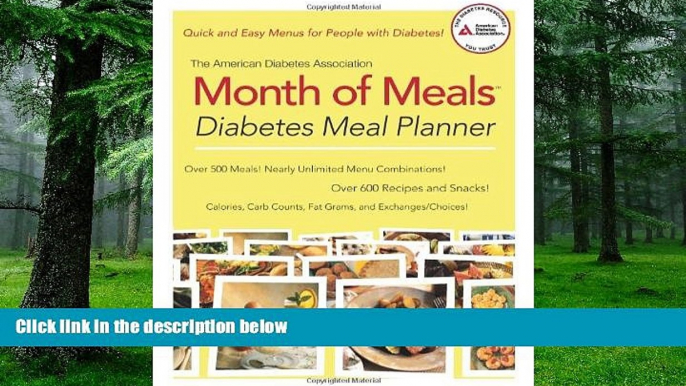 Big Deals  The American Diabetes Association Month of Meals Diabetes Meal Planner  Best Seller