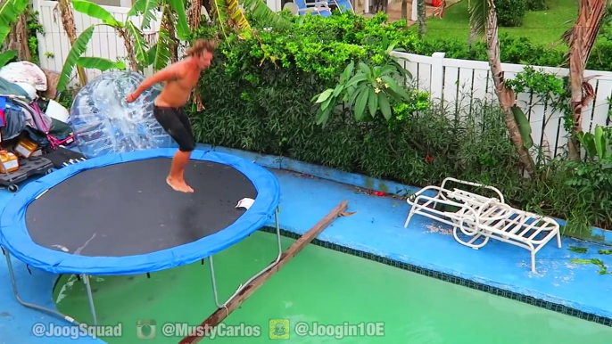 LINE OF TRAMPOLINES TO THE OCEAN!!!