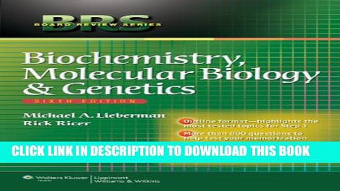 Collection Book BRS Biochemistry, Molecular Biology, and Genetics (Board Review Series)