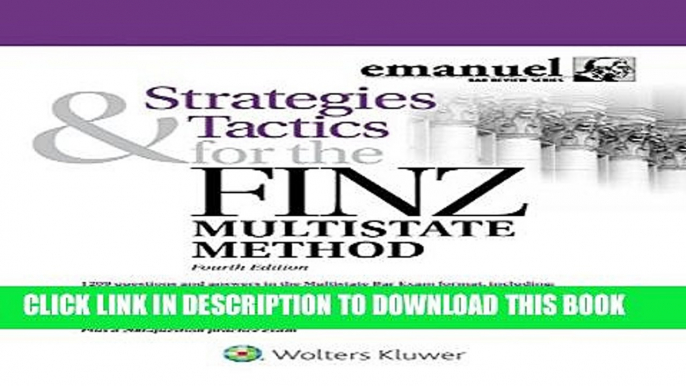 Collection Book Strategies   Tactics for the FINZ Multistate Method (Emmanuel Bar Review) (Emanuel