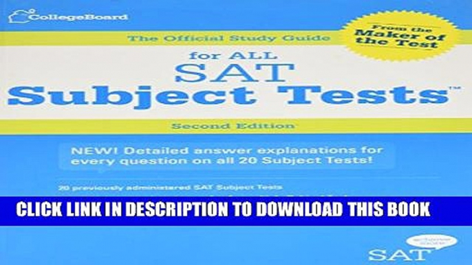 New Book The Official Study Guide for ALL SAT Subject Tests, 2nd Edition