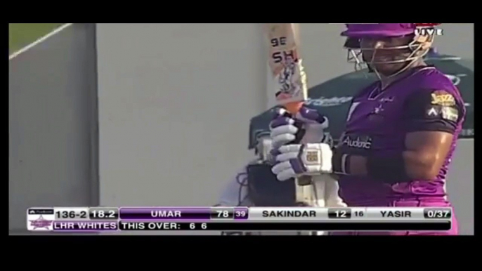 34 Runs in one over!! Umar Akmal 6 6 6 6 4 6 to Yasir Arafat