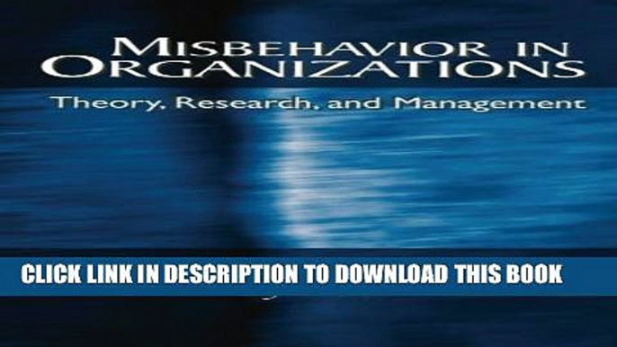 Collection Book Misbehavior in Organizations: Theory, Research, and Management (Applied Psychology