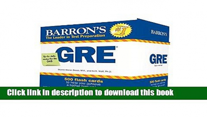 Read Barron s GRE Flash Cards, 3rd Edition: 500 Flash Cards to Help You Achieve a Higher Score