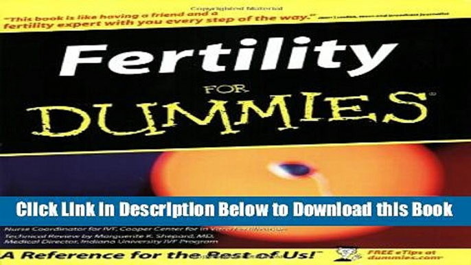 [Best] Fertility For Dummies (For Dummies (Lifestyles Paperback)) Free Ebook