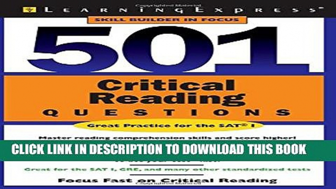 [Read PDF] 501 Critical Reading Questions (501 Series) Ebook Free